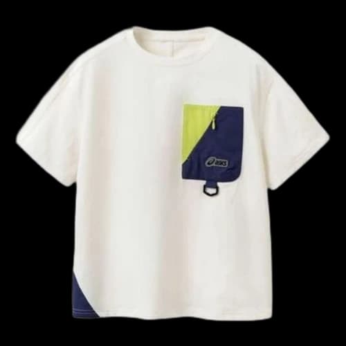 (GS) ASICS Logo Patched Pocket T-Shirt 'White'