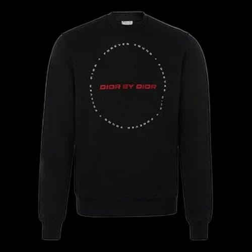 DIOR FW21 Alphabet Embroidered Long Sleeves Pullover Black