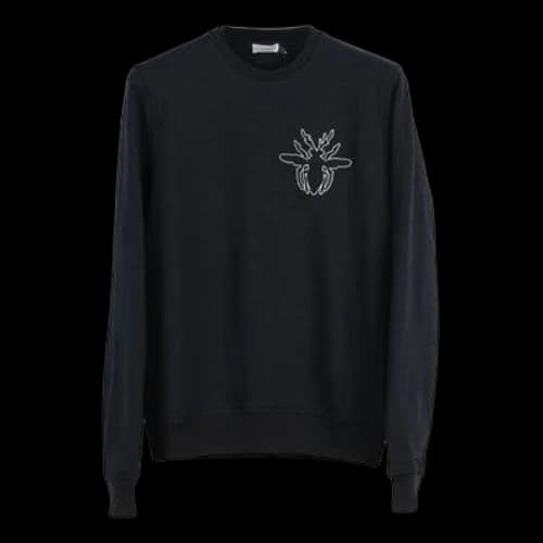 DIOR Bee Pattern Round Neck Loose Long Sleeves Black