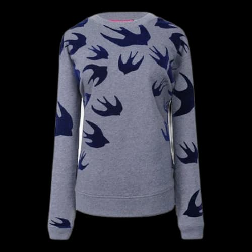 Alexander McQueen Swallow Round Neck Long Sleeves Sweatshirt 'Grey' (Women's)