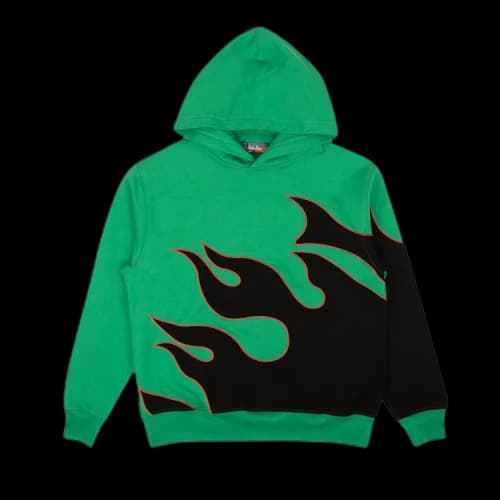 Just Don Graphic Flame Hoodie Sweatshirt 'Green'
