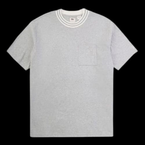 LEVI'S Levis Chest Pocket Round Neck Short Sleeve Gray