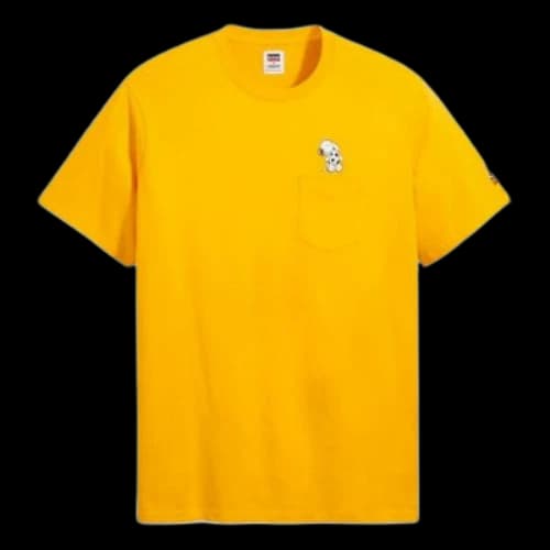 LEVI'S Levis x Peanuts Crossover Pocket Pattern Loose Round Neck Short Sleeve Yellow