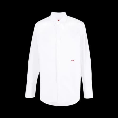 424 Embroidered Long-Sleeve Shirt 'White'