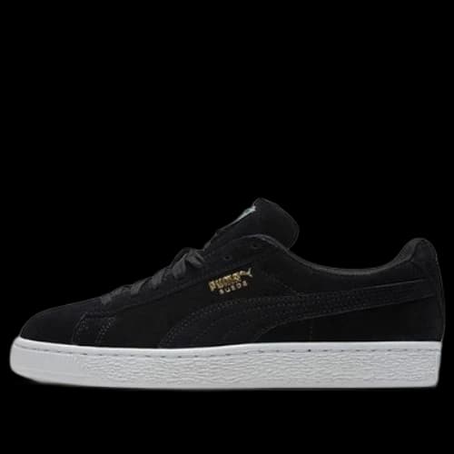 PUMA Suede Low Casual Board Shoes Black/Gold