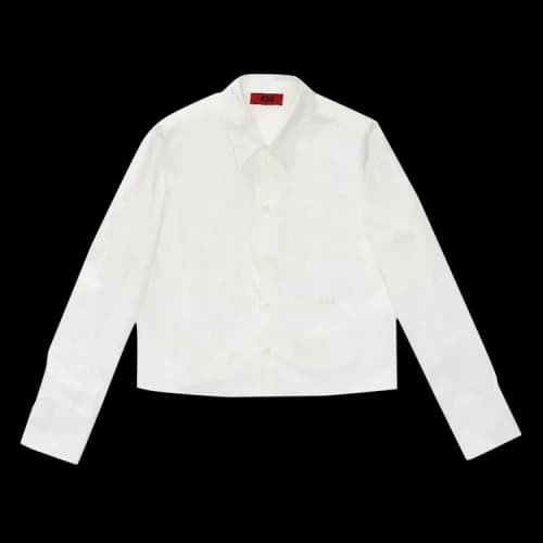 424 Long-Sleeve Cropped Shirt 'White'