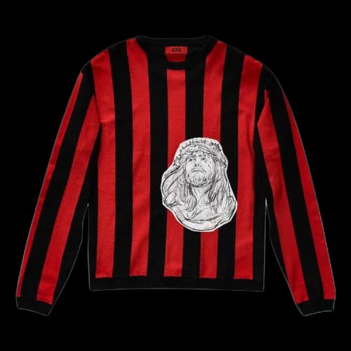 424 Knitted Striped Sweater 'Red'