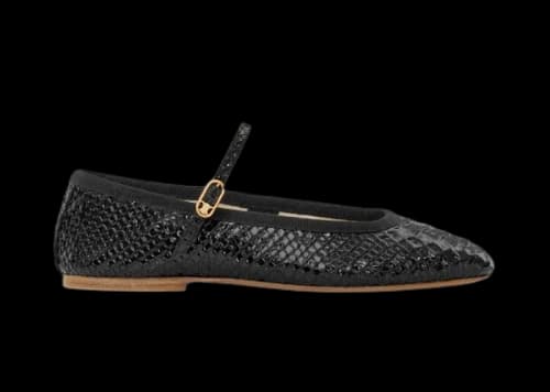 Celine Mary Jane Ballerina Les Ballerines Black (Womens)