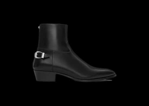 Celine Isaac Buckle Zipped Boot Black