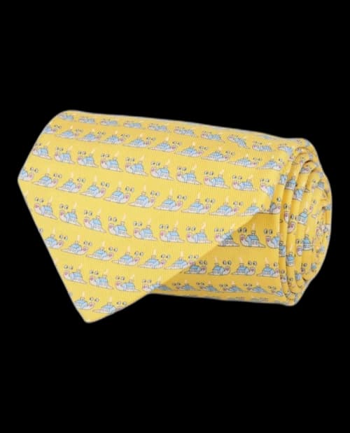 Ferragamo Printed Silk Tie Blue