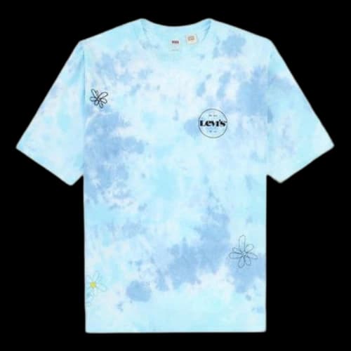LEVI'S Levis Round Neck Pure Cotton Tie Dye Short Sleeve Blue