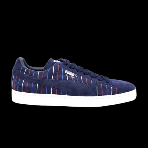 Puma Suede Striped Sneaker Peacoat- White