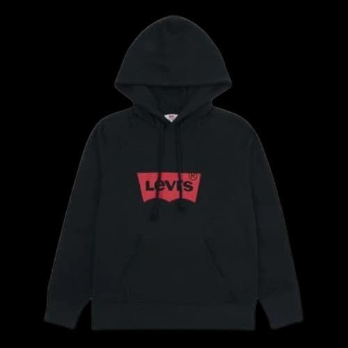 Levi's Alphabet Logo hooded Printing Hoodie Black (Women's)
