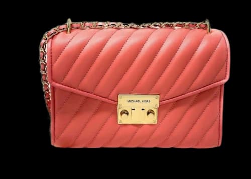 Michael Kors Quilted Leather Medium Flap Crossbody Rose