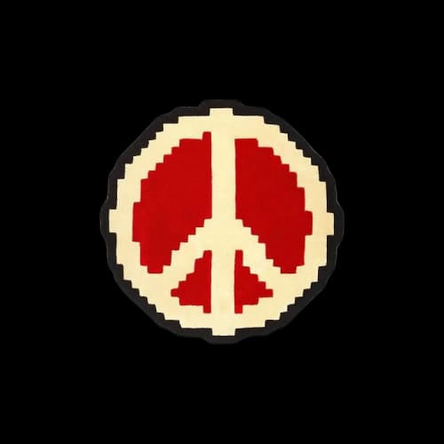 Market Pixel Peace Sign Rug 'Multicolor'