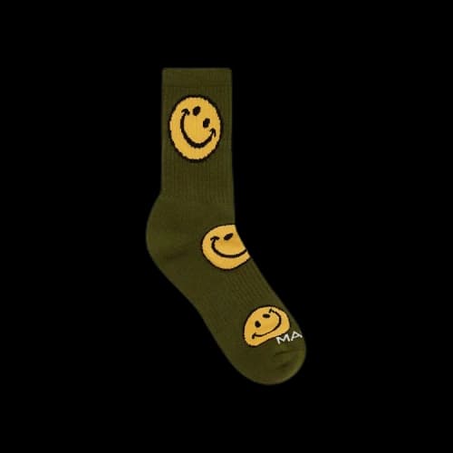 Market Smiley Vintage AOP Sock 'Green'