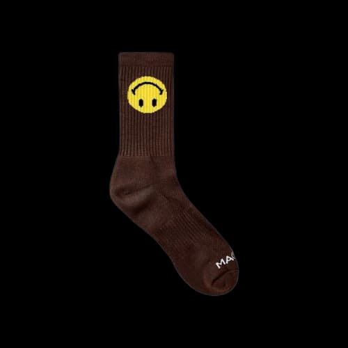 Market Smiley Upside Down Socks 'Brown'