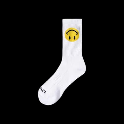 Market Smiley Upside Down Socks 'White'