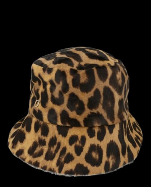 Ferragamo Leopard Print Bucket Hat Bone