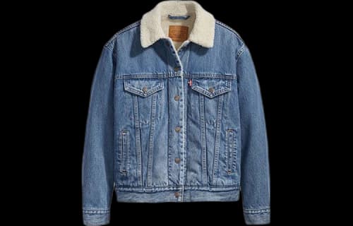 Levis Imitation Lamb Wool Denim Jacket Blue