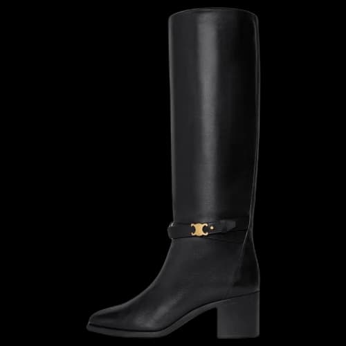 Celine Garance Triomphe Strap High Boot Black (Women's)