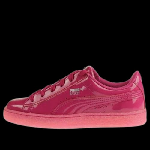 PUMA Basket Patent Iced Glit Leisure Board Shoes K Pink