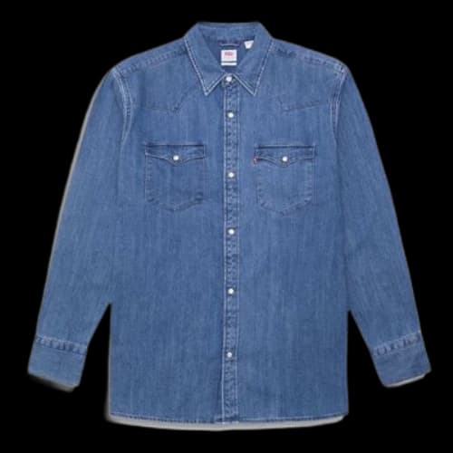 LEVI'S Levis lapel Denim Long Sleeves Shirt Denim Blue