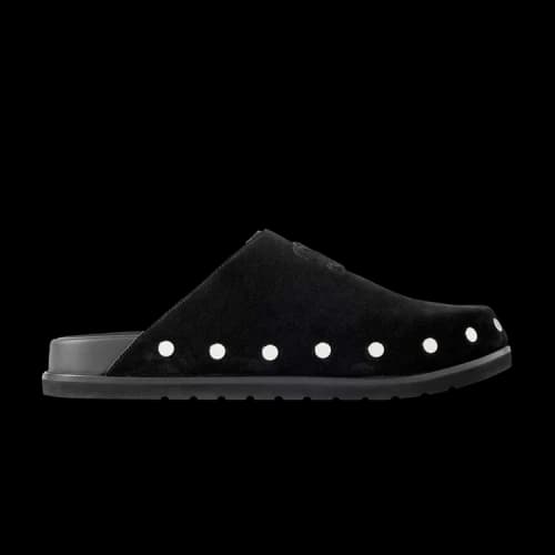 CELINE Triomphe Logo-Appliquéd Studded Suede Mule 'Black'