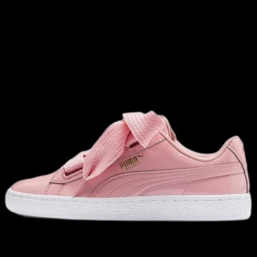 PUMA Basket Heart Patent Shoes Pink/White (Women's)