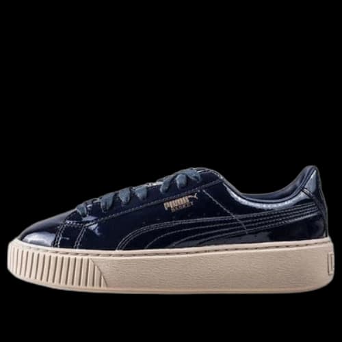 PUMA Basket Platform Patent Marshmallow 'Black' (Women's)