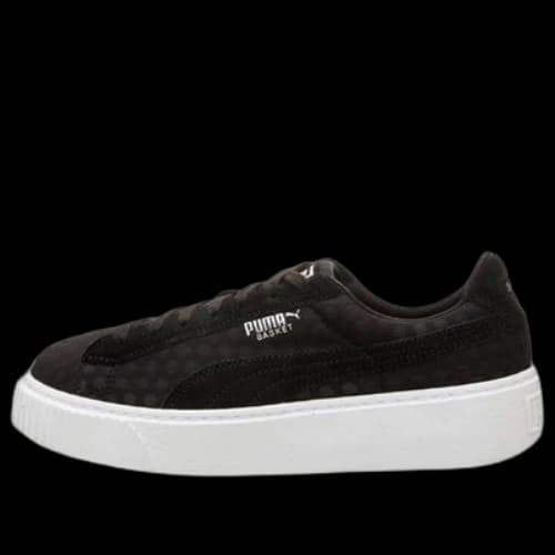 PUMA Basket Platform Casual Sneakers Black/White (Women's)