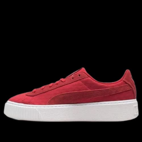 PUMA Basket Platform DE Casual Sneakers Red/White (Women's)