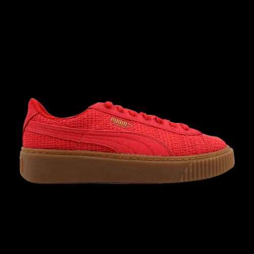 Puma Basket Platform Woven High Risk Red/Gold (Women's)
