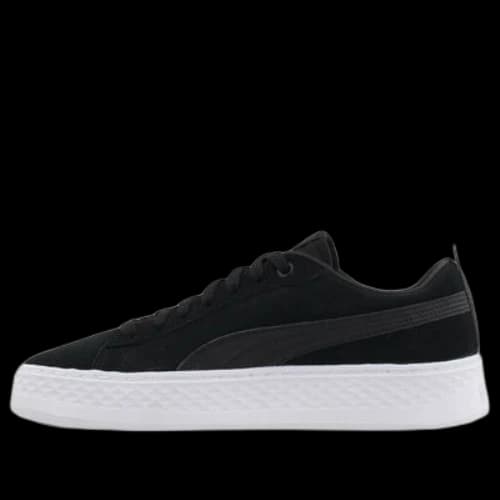 PUMA Smash Platform Suede Casual Board Shoes Black/White