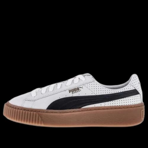 PUMA Basket Platform Perf Gum 'White Brown' (Women's)