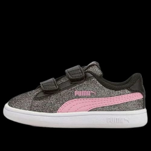 (TD) PUMA Smash V2 Glitz Glam Leisure Board Shoes Pink/Black