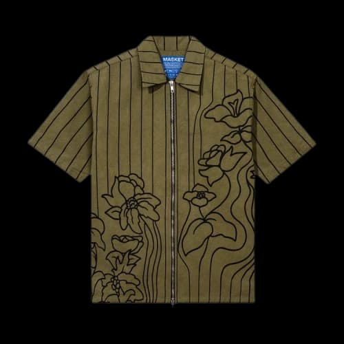 Market Flowerbed Full Zip Work Shirt 'Olive'