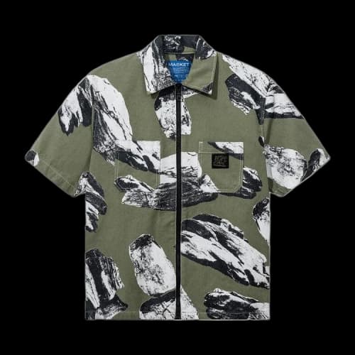 Market Keep Honking Button Up 'Moss'