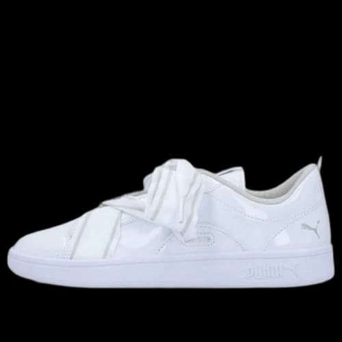 PUMA Smash V2 Buckle Patent Leisure Sneakers K White