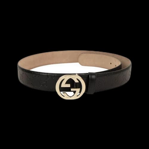 Gucci Leather Signature Belt 'Black'