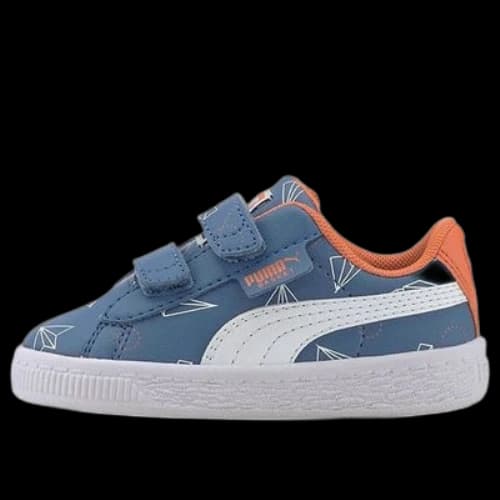(TD) PUMA Basket Paper Plane Casual Board Shoes White/Blue/Orange