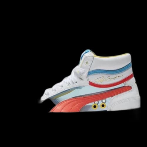 PUMA Ralph Sampson Mid Glass 'White/Hot Coral/Ethereal Blue'