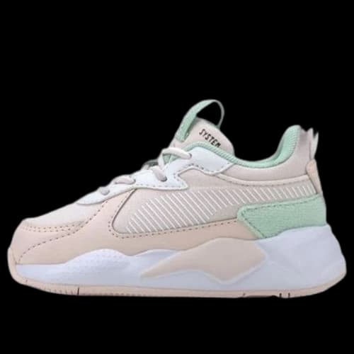 (TD) PUMA RS-X Collegiate Running Shoes Pink/Green
