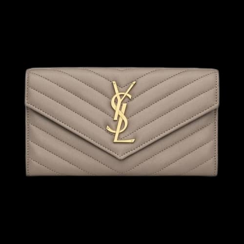 Saint Laurent Large Flap Wallet 'Greyish Brown'