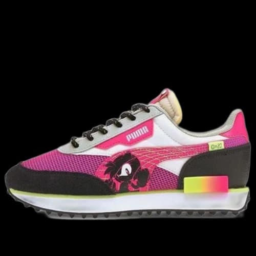 (GS) SEGA X PUMA Future Rider Low Running Shoes Black/White/Pink