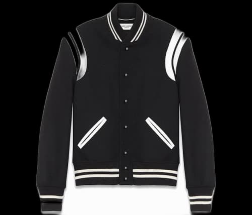 Saint Laurent Women's Teddy Jacket Black White