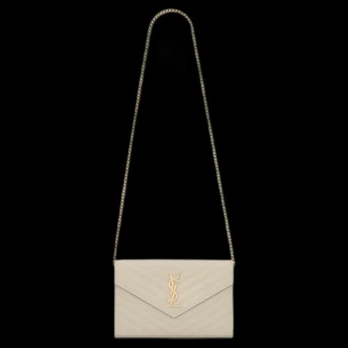 Saint Laurent Cassandre Matelassé Chain Wallet 'Soft Cream'