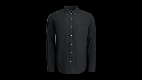 Beams Plus Striped Button-Down Polo Shirt Blue