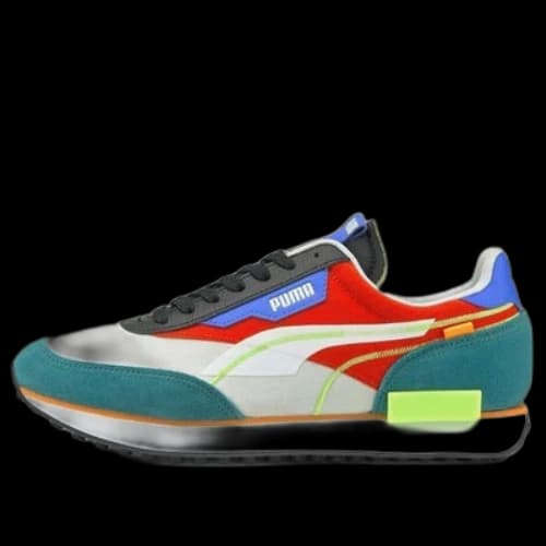 PUMA Unisex Future Rider Twofold Sd Running Shoes Green/Red/Black