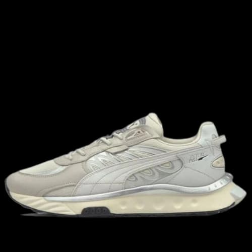 PUMA Wild Rider Low-Top Running Shoes Ivory 'Gray Silver White'